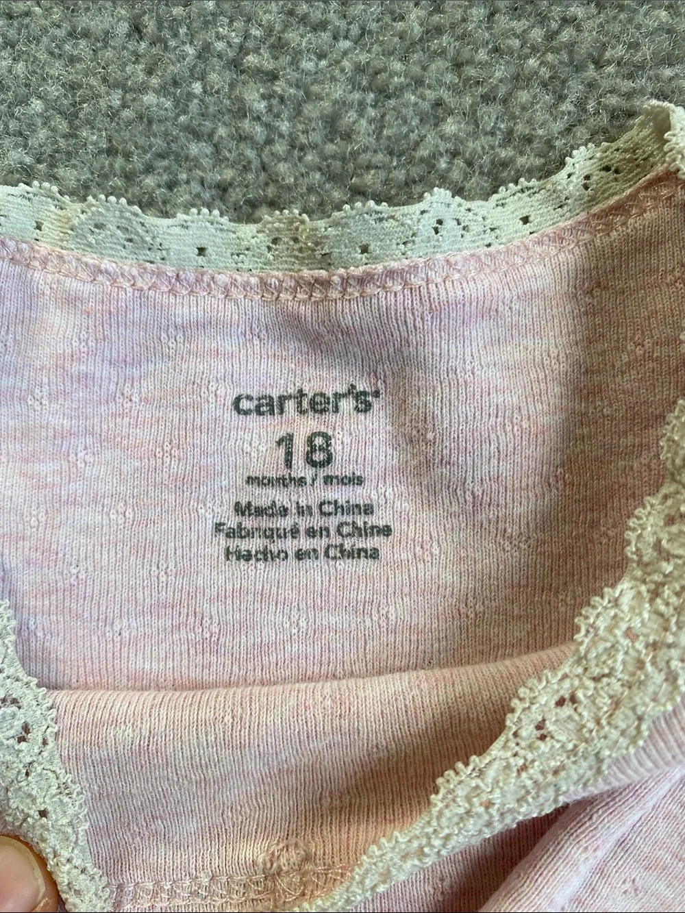 Carter's Long-Sleeve Baby Bodysuits in Light Pink & Sage Green